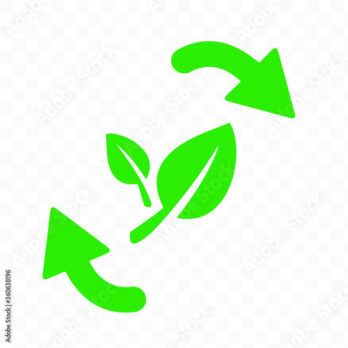 Biodegradable recyclable plastic free package icon. Vector bio recyclable degradable label logo template. EPS 10.