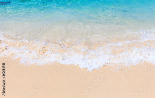 seascape paradise with clear water, mai ton island, Thailand with soft-focus