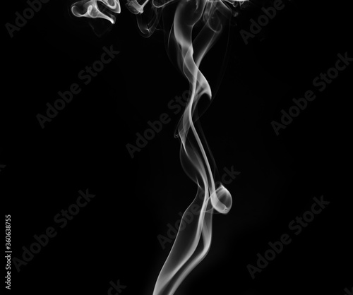 Bild auf Leinwand abstract fragment movement of white smoke on black background.