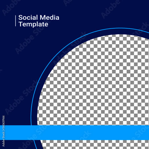 social media template with dark blue background 