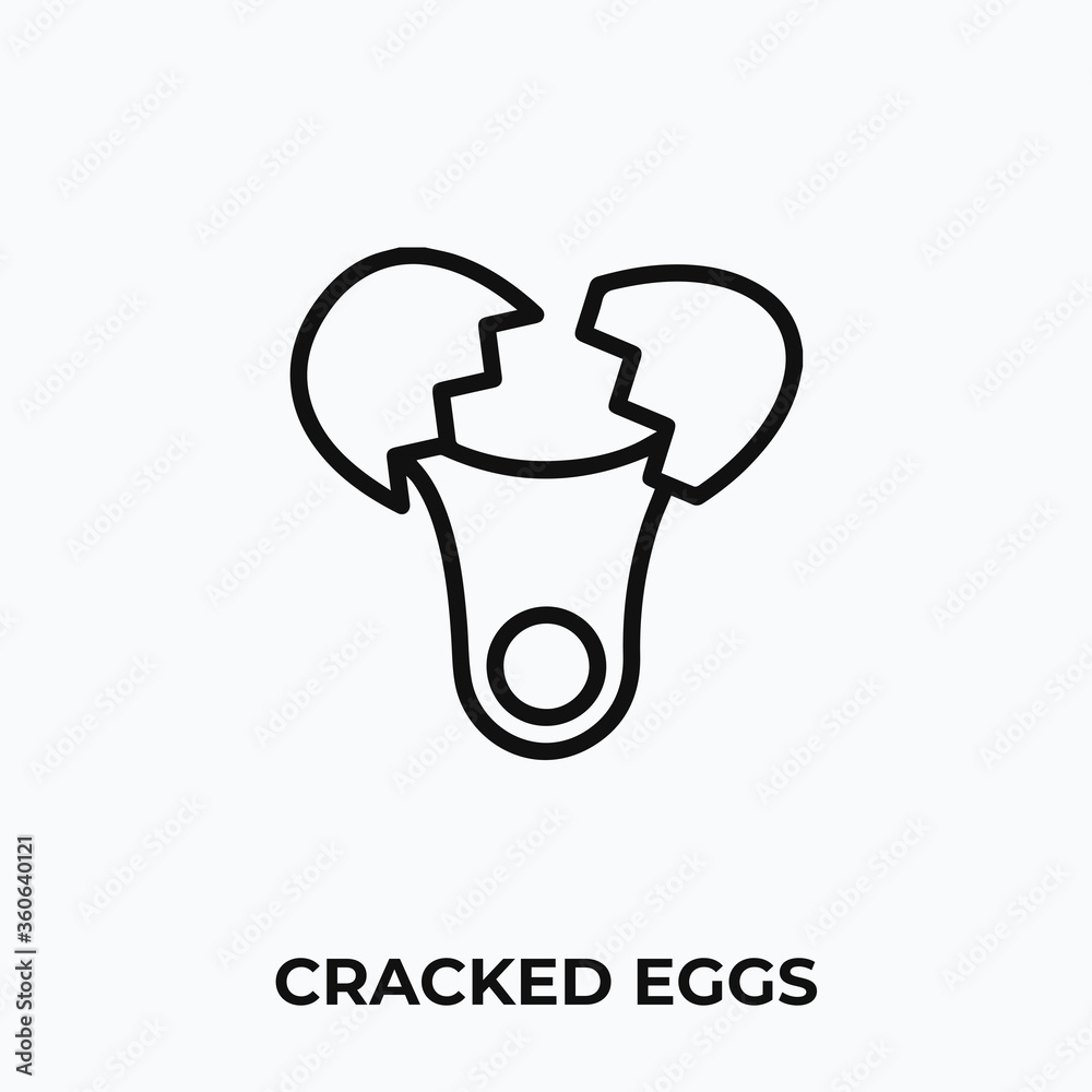 cracked eggs icon vector. cracked eggs sign symbol for your design. cracked eggs icon vector. cracked eggs sign symbol for your design.