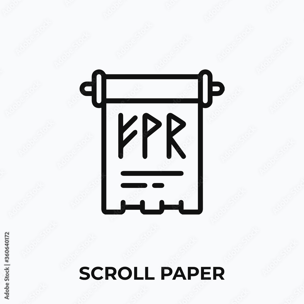 scroll paper icon vector. scroll paper sign symbol for your design. scroll paper icon vector. scroll paper sign symbol for your design.