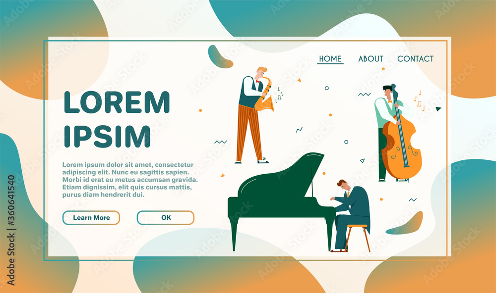 Vector character illustration of jazz band perform music Vector character illustration of jazz band perform music
