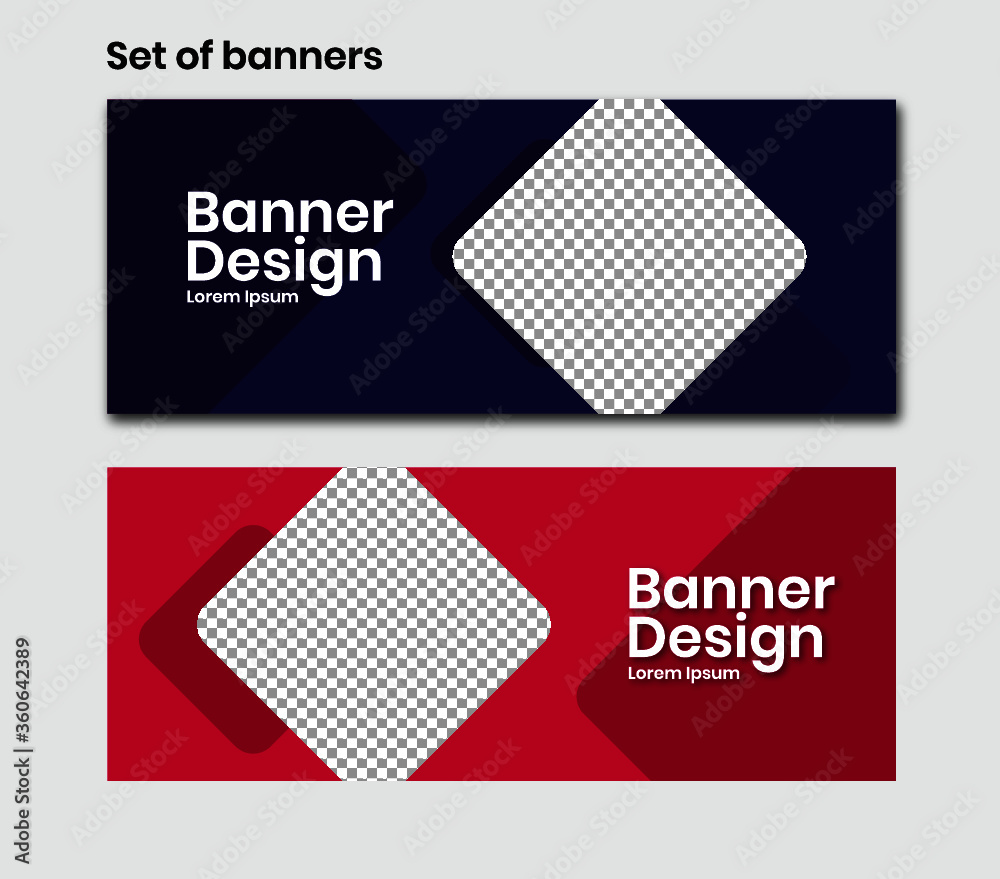 horizontal banner template with square design horizontal banner template with square design
