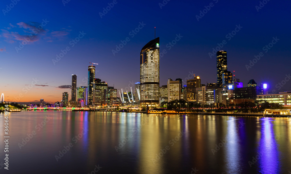 Sunset over Brisbane City, Queensland, Australia