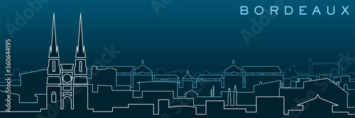 Bordeaux Multiple Lines Skyline and Landmarks