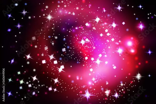 Vector illustration of the infinite universe and Milky Way. Abstract barred spiral,Space exploring,sparkling dust.Space dark concept.