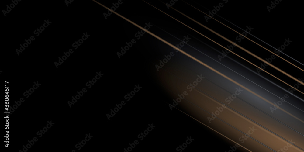 Vector luxury tech background. Stack of black paper material layer with gold stripe. Arrow shape premium wallpaper Vector luxury tech background. Stack of black paper material layer with gold stripe. Arrow shape premium wallpaper