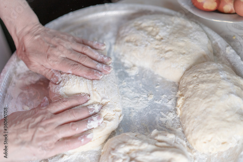 Ready dough prepared for baking