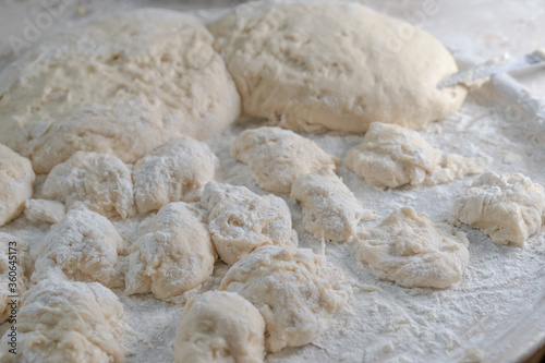 Ready dough prepared for baking