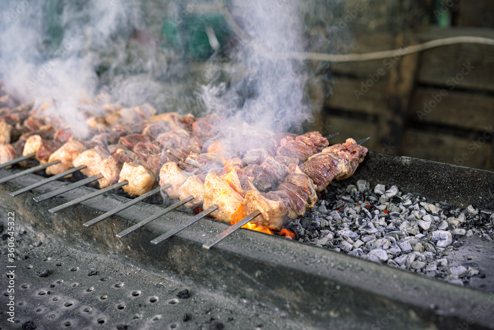 Spiced meat roasted on charcoal Spiced meat roasted on charcoal