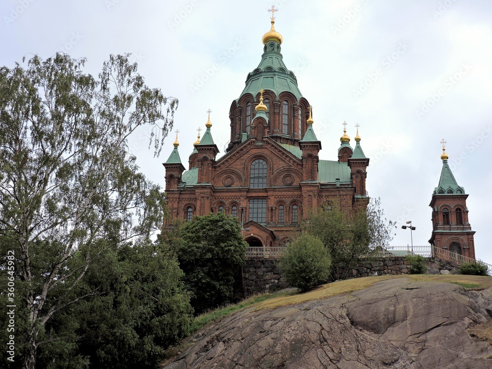 View of cathedral and hill in Helsinki