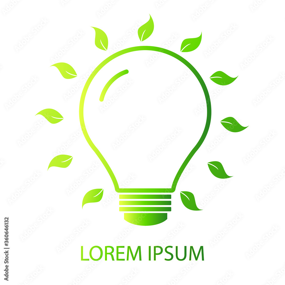 Green energy icon with abstract plant bulb templates. Green concept. Safe idea. Eco-friendly concept Green energy icon with abstract plant bulb templates. Green concept. Safe idea. Eco-friendly concept