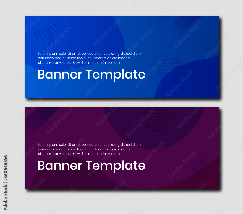  horizontal banner template with blue and purple 