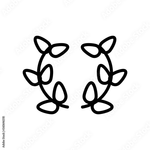 Laurel wreath sign. Winner award, trophy symbol. Flat victory, triumph medal icon illustration.