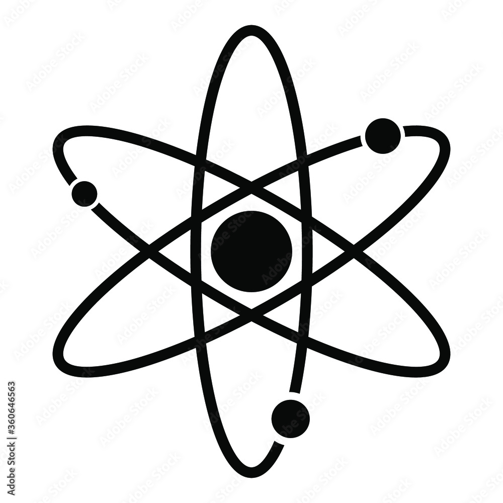 Atom icon. Chemistry logo symbol in vector Atom icon. Chemistry logo symbol in vector