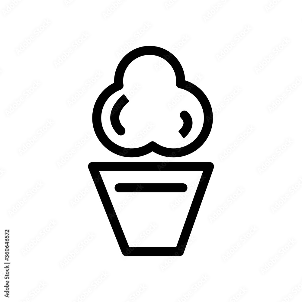 Flower in a pot line icon illustration isolated on white background. Houseplant sign. Flower in a pot line icon illustration isolated on white background. Houseplant sign.