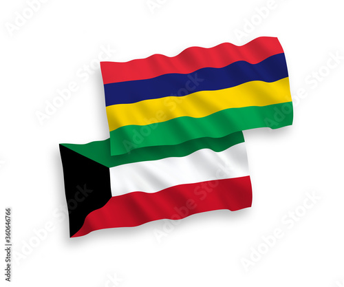Flags of Mauritius and Kuwait on a white background Free Download Flags of Mauritius and Kuwait on a white background - GFXLoad