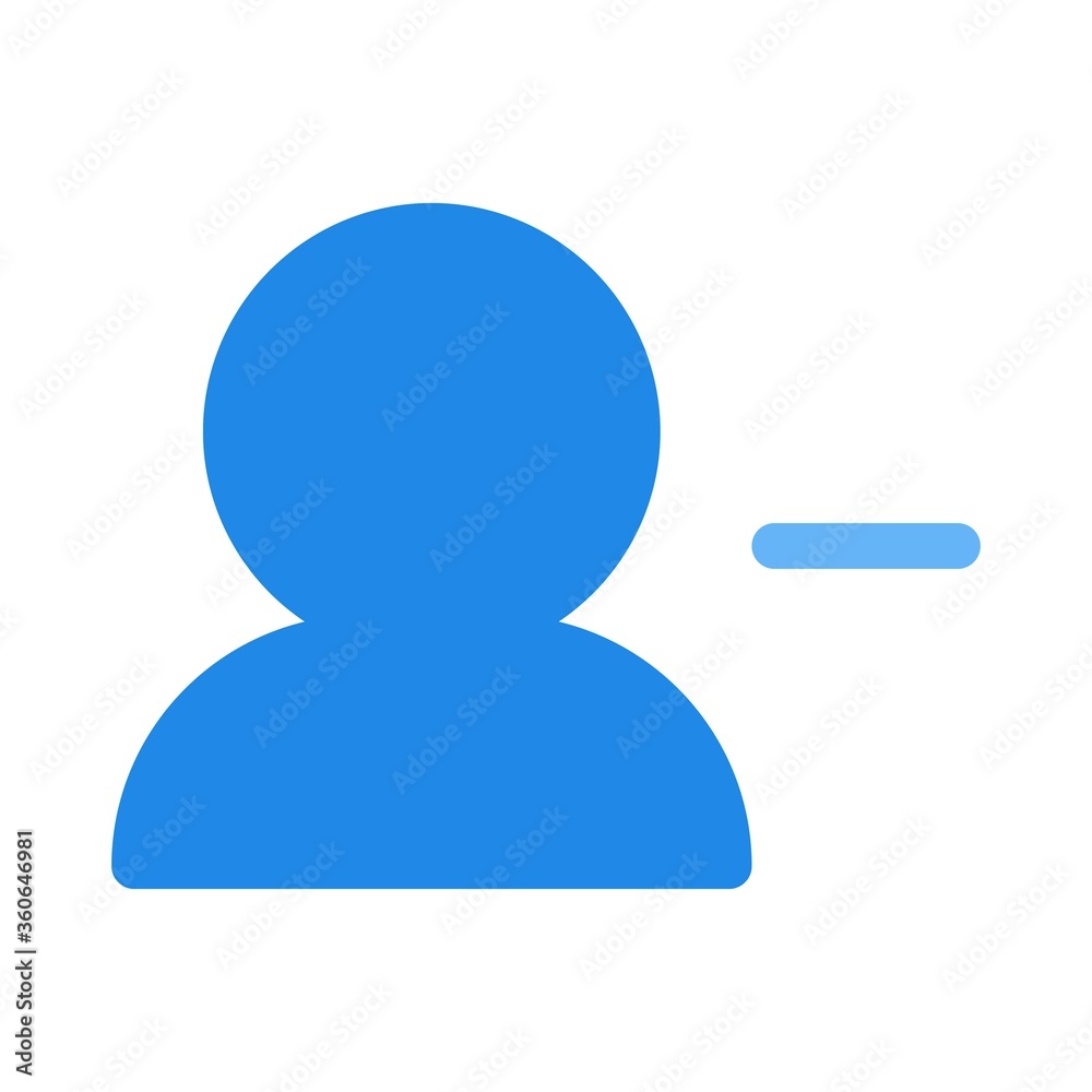 Remove user icon in flat style. User profile symbol with minus sign illustration. Unfriend symbol for perfect website and mobile designs. Remove user icon in flat style. User profile symbol with minus sign illustration. Unfriend symbol for perfect website and mobile designs.