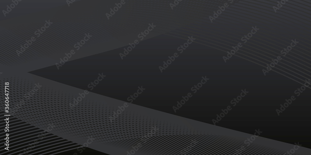Naklejka premium Abstract black tech wavy banner design. Vector illustration design for presentation, banner, cover, web, flyer, card, poster, wallpaper, texture, slide, magazine, and powerpoint. 