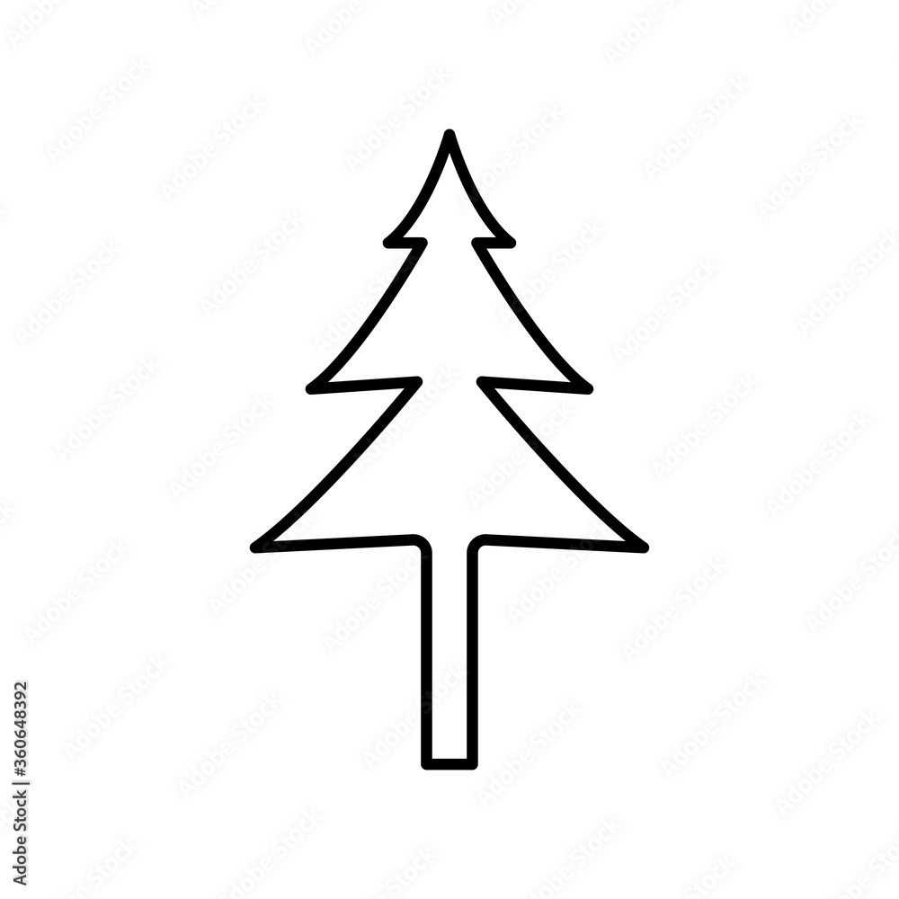 Obraz premium Pine tree line icon
