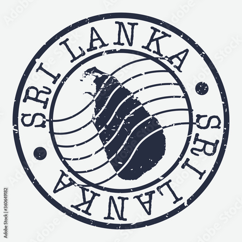 Sri Lanka Stamp Postal. Map Silhouette Seal. Passport Round Design. Vector Icon. Design Retro Travel.