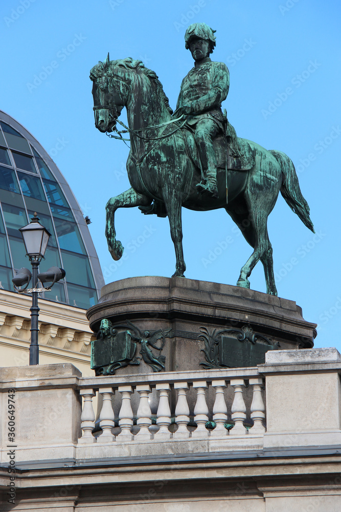 equestrian statue in vienna (austria)