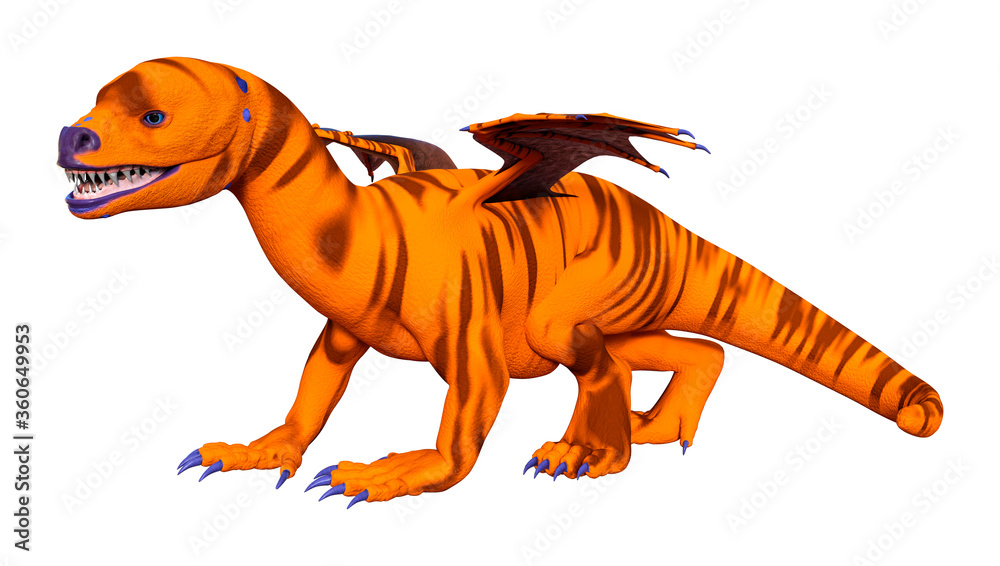 Fototapeta premium 3D Rendering Fairy Tale Dragon on White