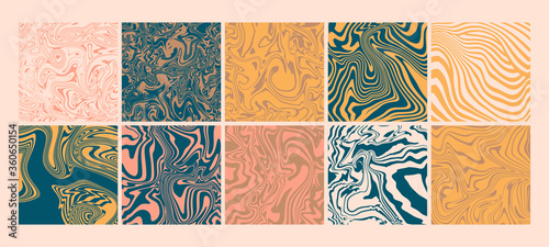 Trendy marble seamless pattern element set