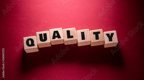 Quality Word with Wooden Cubes