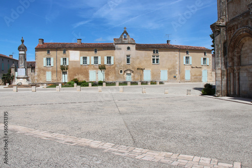 abbey square in Nieul-sur-l'Autise (france)