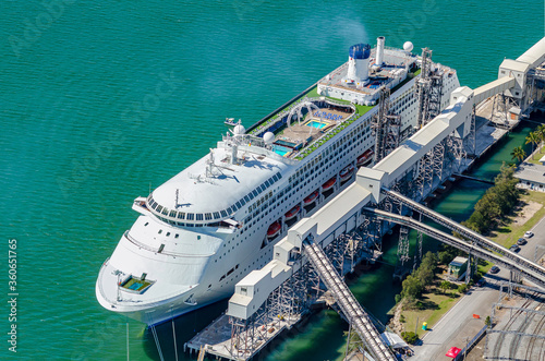 Cruise ship docking at Auckland Point wharf, Gladstone, Queensland photo