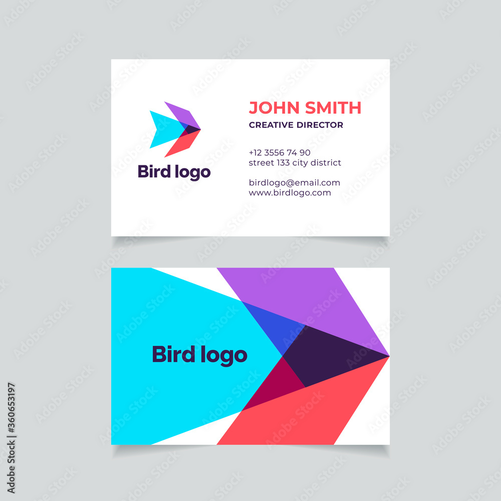 Fototapeta premium Abstract business card template with pastel-colored stains