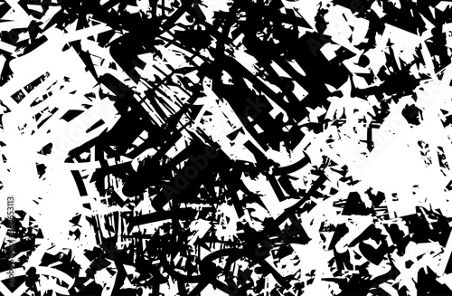 Grunge black and white. Chaotic seamless background. Repeating abstract texture. Monochrome camouflage