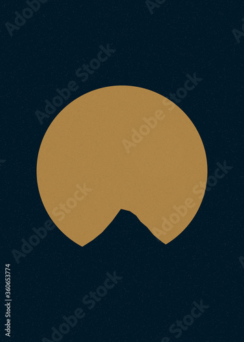 Chamois color Mountains rocks silhouette art logo design illustration