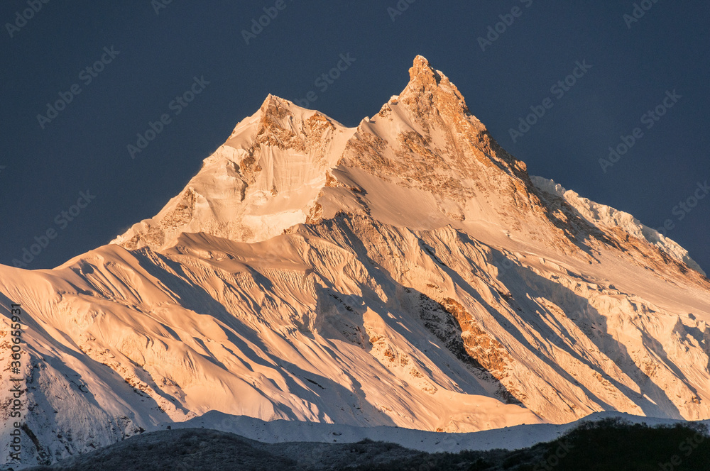 Sunrise at Manaslu mountain (8,163 m), Manaslu Himal, Nepal Himalayas, Nepal