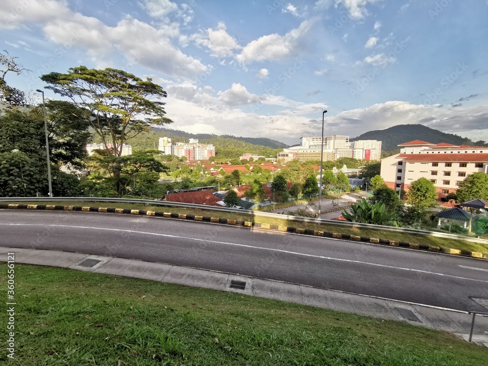 Evening view on the hill near UiTM Sungai Buloh, well located in Selangor, Malaysia