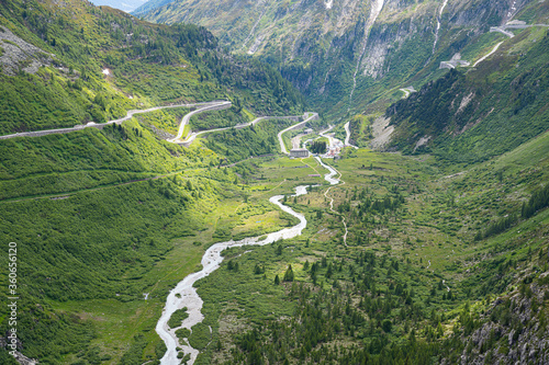 Quadro em tela Landschaft unterhalb des Rhonegletschers, Goms, Wallis, Schweiz