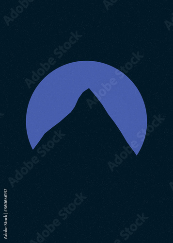 Chamois color Mountains rocks silhouette art logo design illustration