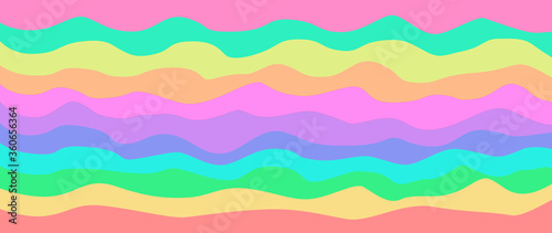 Illustration of abstract colorful waves © Александр Ковалёв