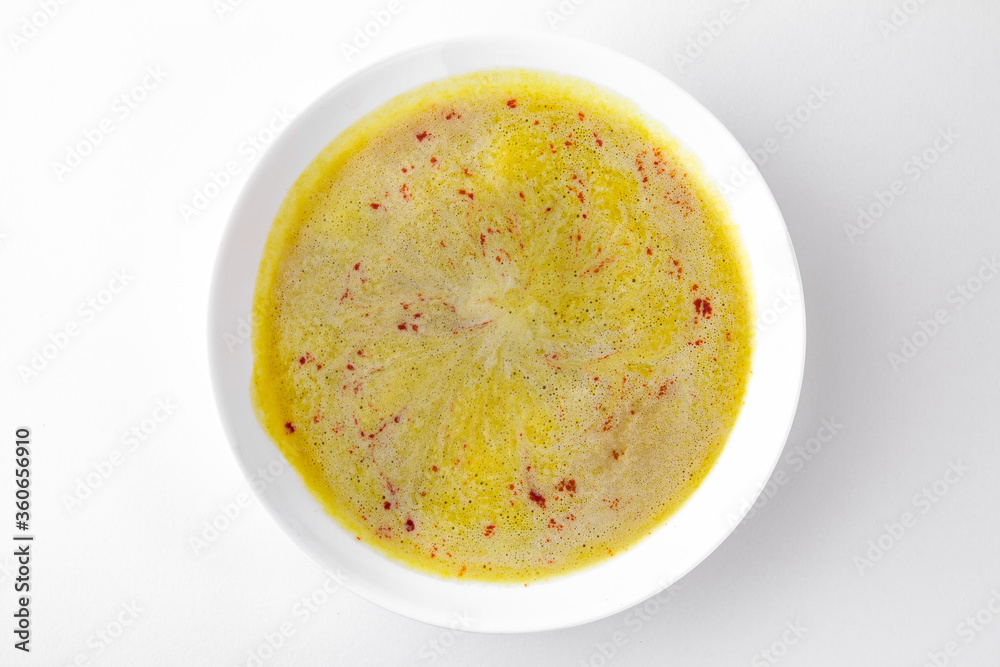 Pea soup. A dish for delivery, or an online store. Isolated on a white background. Pea soup. A dish for delivery, or an online store. Isolated on a white background.