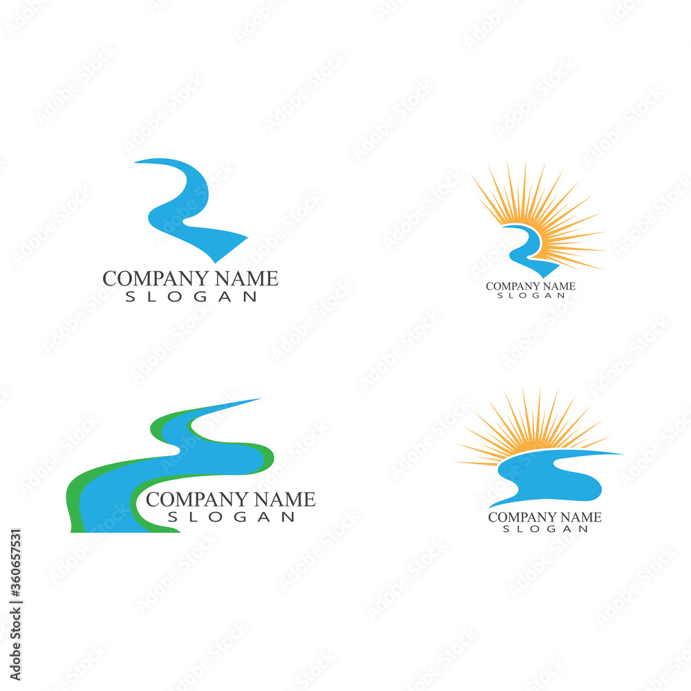Fototapeta premium Set River vector icon illustration