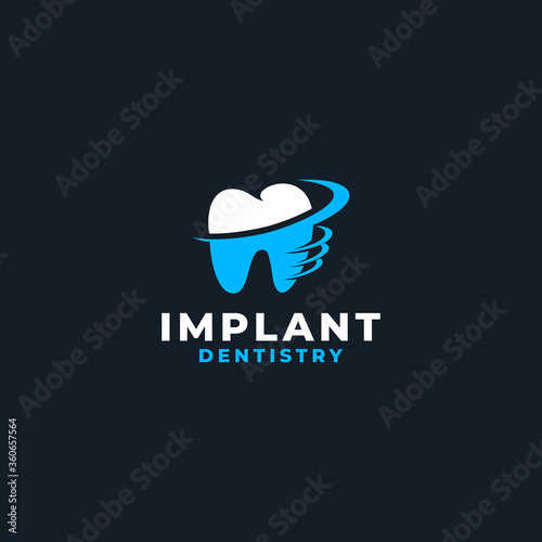 implant dentistry logo combined swoosh