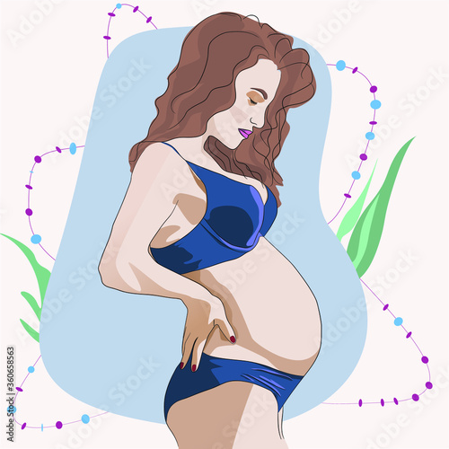 pregnant woman with a flower