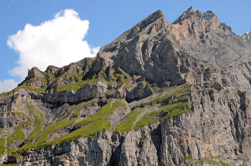 Close-up of the Morgenhorn from the Oeschinen lake in Kandersteg. Close-up of the Morgenhorn from the Oeschinen lake in Kandersteg.