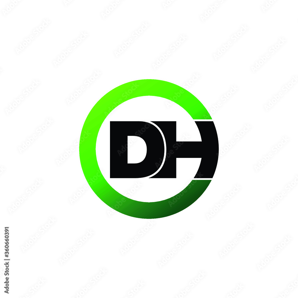 Obraz premium Letter DH circle logo icon design vector. monogram logo vector illustration