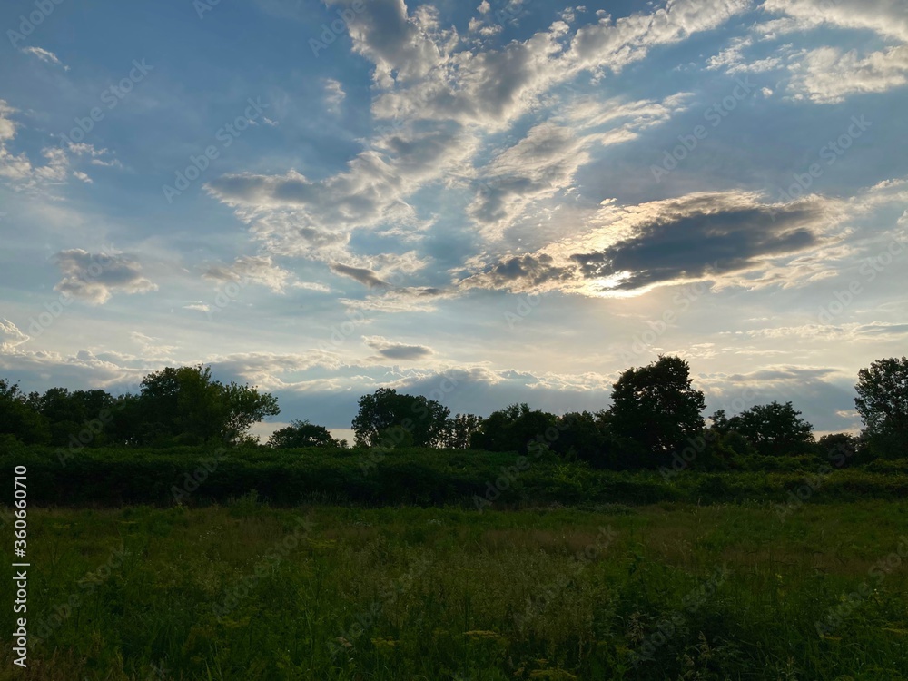 Obraz premium sunset over the field