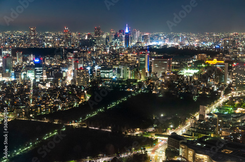 Night view of the Tokyo skyline from Roppongi Hills.