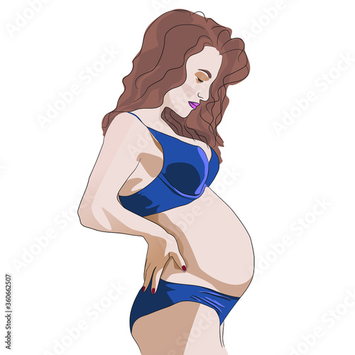 Pregnant woman is expecting her baby