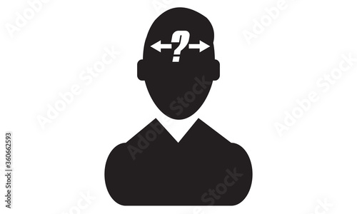 Business Confusion feeling direction making icon. vector graphics